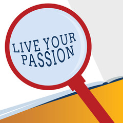 Word writing text Live Your Passion. Business concept for Doing something you love that you do not consider a job.