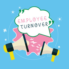 Writing note showing Employee Turnover. Business photo showcasing Number or percentage of workers who leave an organization.