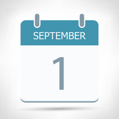 September 1 - Calendar Icon - Calendar flat design template