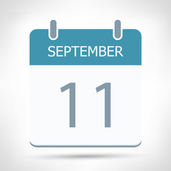 September 11 - Calendar Icon - Calendar flat design template