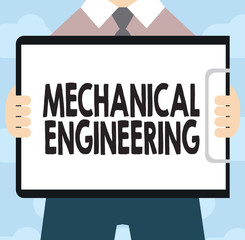 Text sign showing Mechanical Engineering. Conceptual photo deals with Design Manufacture Use of Machines.
