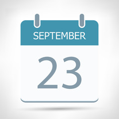 September 23 - Calendar Icon - Calendar flat design template