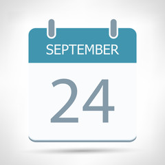 September 24 - Calendar Icon - Calendar flat design template