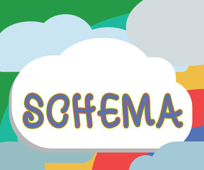 Text sign showing Schema. Conceptual photo representation of plan or theory in form of outline or model.