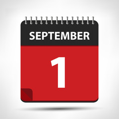 September 1 - Calendar Icon - Calendar design template