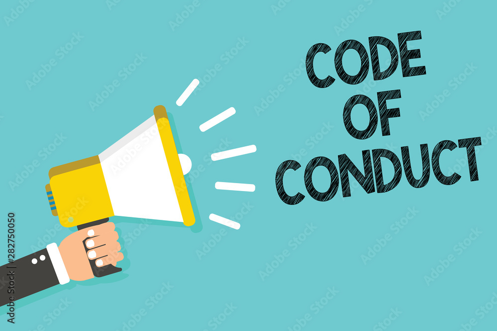 Poster writing note showing code of conduct. business photo showcasing ethics rules moral codes ethical pri