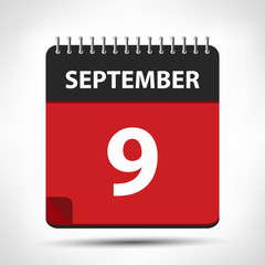 September 9 - Calendar Icon - Calendar design template