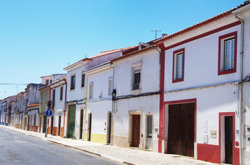 Fototapeta na wymiar colorful facades at south of Portugal, Borba city