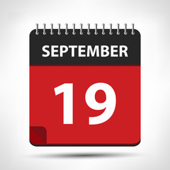 September 19 - Calendar Icon - Calendar design template