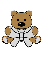 süß niedlich teddy bär bärchen schleife geschenk schenken kuscheltier grizzly design cool comic cartoon clipart liebe