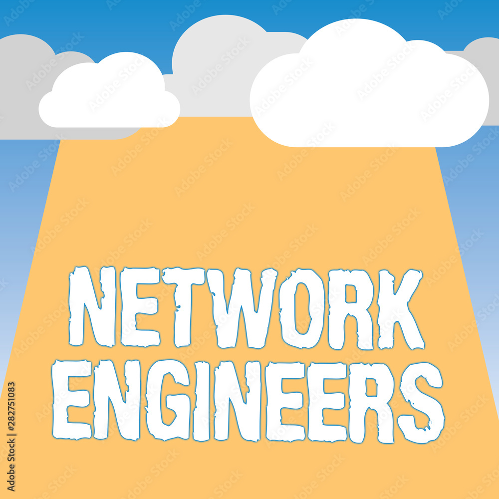 Poster word writing text network engineers. business concept for technology professional skilled in compute