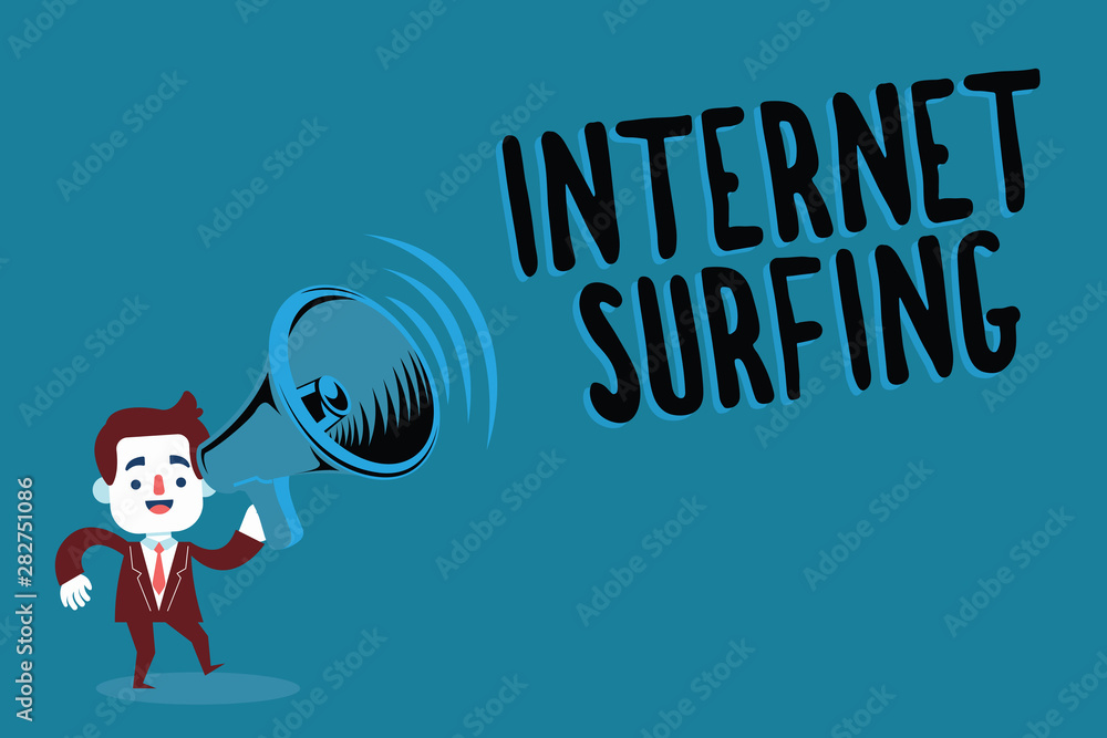 Poster writing note showing internet surfing. business photo showcasing browsing hundred of websites using 