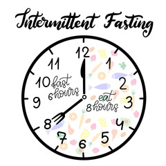 Intermittent Fasting lettering vector illustration