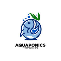 Aquaponics Logo Stock Vector Template