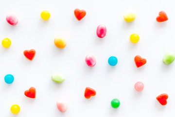 Sweets pattern on white background top view