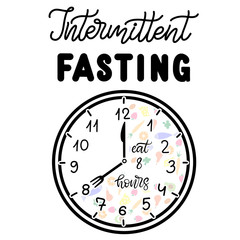 Intermittent Fasting lettering vector illustration