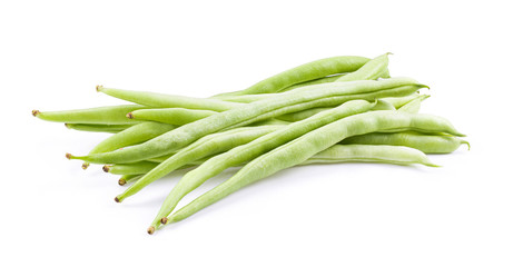 long beans isolated on white background.full depth of field