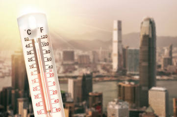 Thermometer during heatwave
