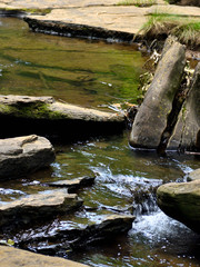 water flowing over rocks