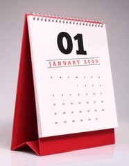 Simple desk calendar 2020 - January