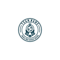 Soccer team logo design with train icon