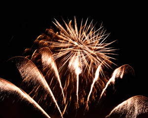fireworks fountain in the sky