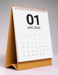 Simple desk calendar 2020 - January