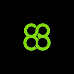 simple typography 88 vector logo