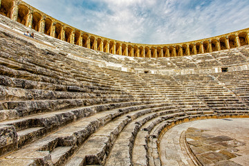 Naklejka premium Ruins of stadium at Aspendos, Turkey old
