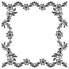 Design element isolated on white background, with vintage floral frame. Vector