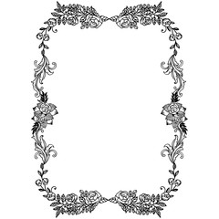 Ornamental of flower frame, various design of greeting card. Vector