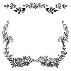 Ornamental of flower frame, various design of greeting card. Vector