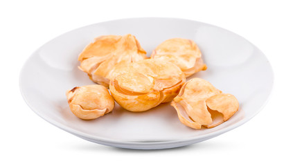 Asian Palmyra palm, fruit on white background