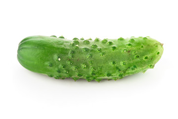 green cucumber on isolated white background