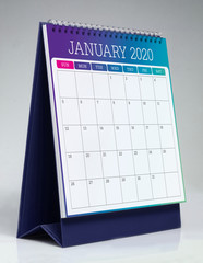 Simple desk calendar 2020 - January