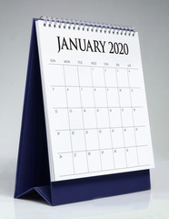 Simple desk calendar 2020 - January