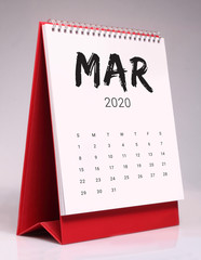 Simple desk calendar 2020 - March