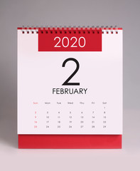 Simple desk calendar 2020 - February