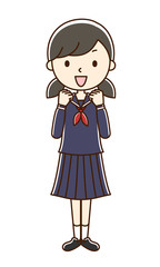 女子学生　ファイト