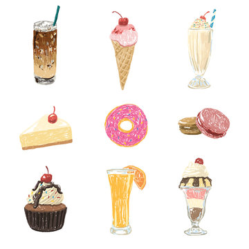 sweet and dessert illustration pack