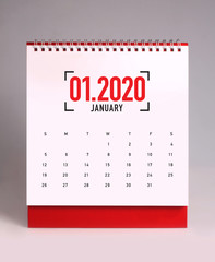 Simple desk calendar 2020 - January