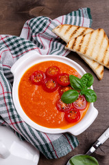 Homemade vegetable red cream soup