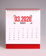 Simple desk calendar 2020 - March