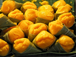 Traditional Thai desserts (Toddy palm cake) that are delicious and look delicious