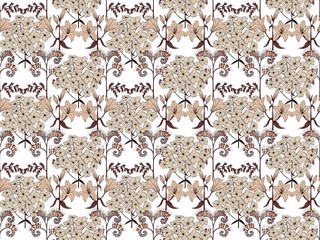 Floral ornament art Nouveau. Vector seamless pattern for textiles and Wallpaper.
