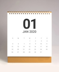 Simple desk calendar 2020 - January