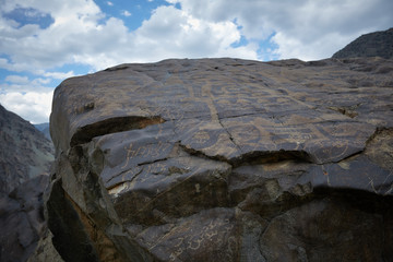 Buddhist Rock Art carving along the routes in Gilgit-Baltistan of Pakistan