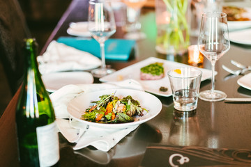 Food on a table in restaurant