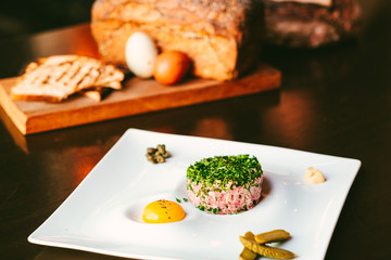Beef Tartare on a plate