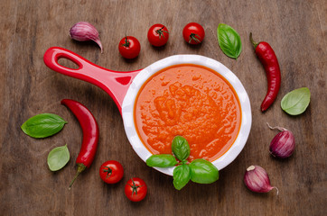 Homemade vegetable red sauce